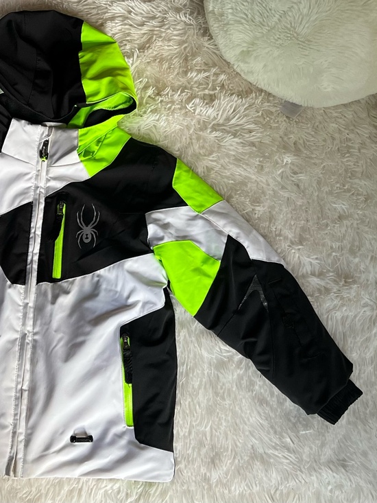 Black and White Spider ski Jacket with Neon Accents - Picture 6 of 7